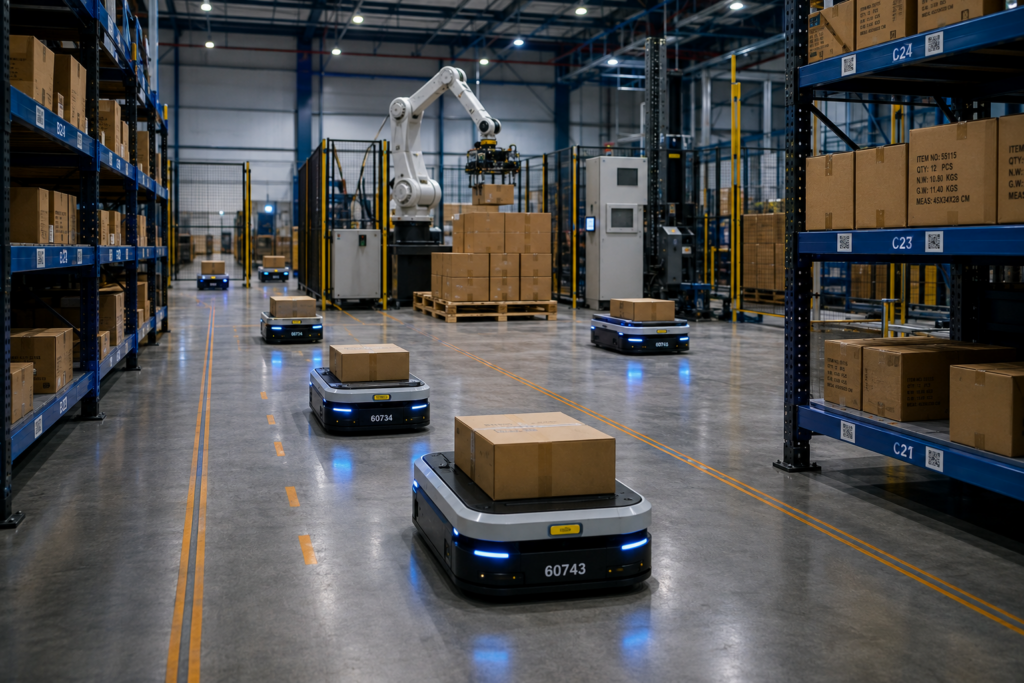 Automated Material Handling Systems: A Guide to AMRs, AGVs and Robotics