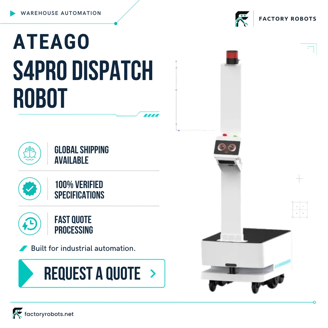 ATEAGO S4Pro Dispatch Robot — Warehouse AMR — product detail 7