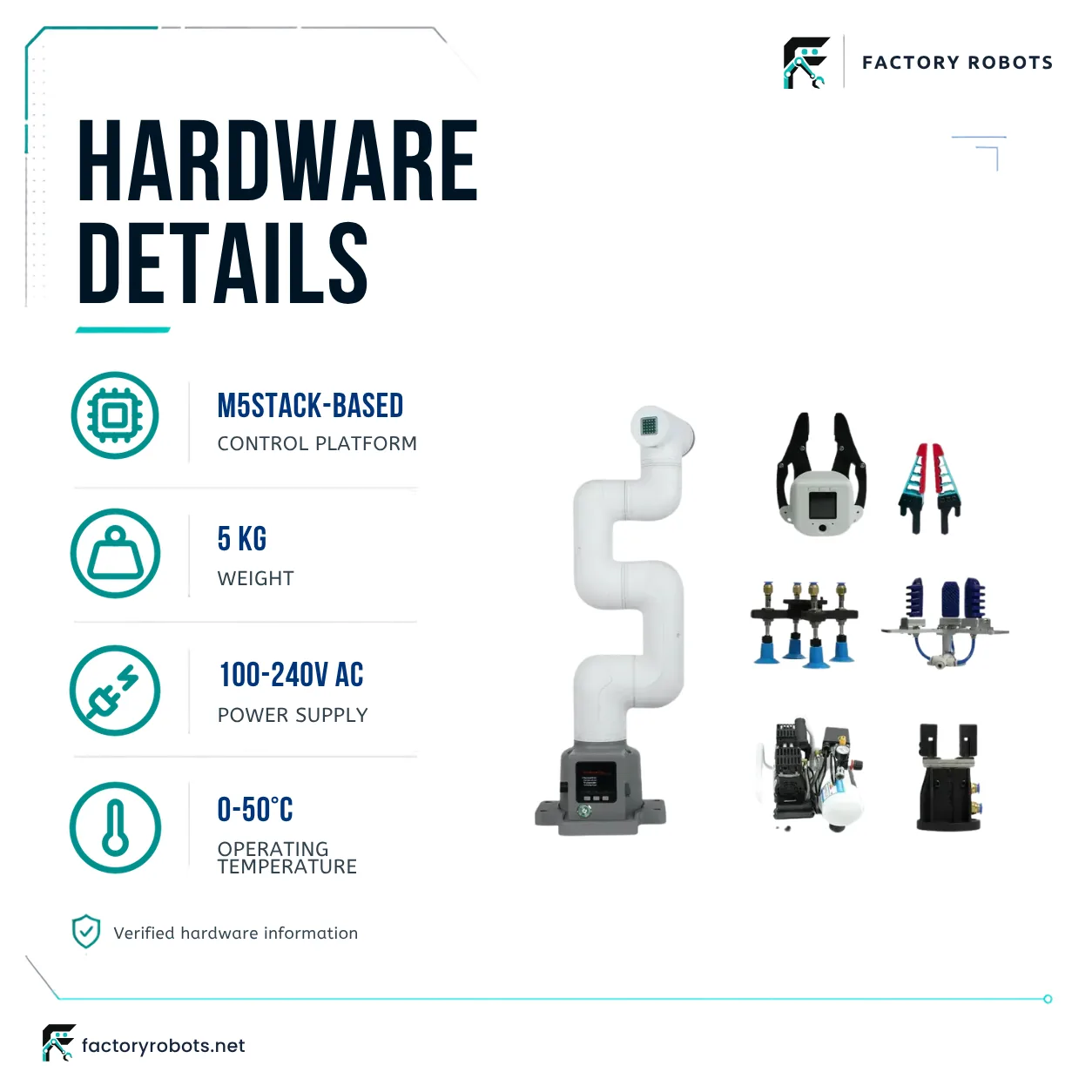 Elephant Robotics myCobot 320 M5 — collaborative robot arm — hardware details