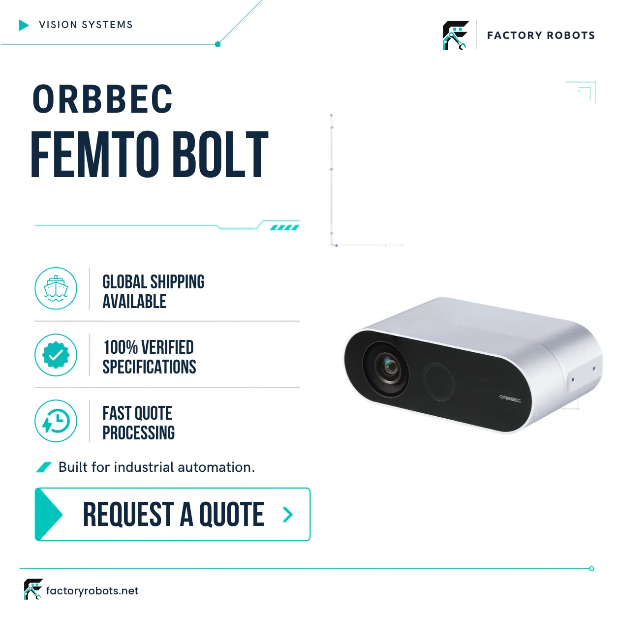 Orbbec Femto Bolt — 3D vision / depth sensor — product detail 6