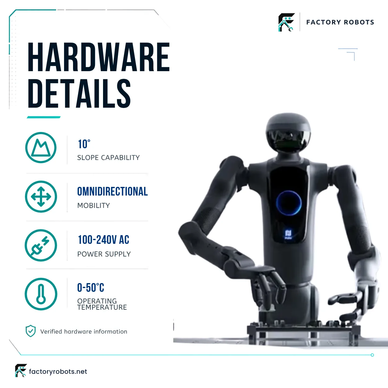 PUDU D7 — industrial semi-humanoid robot — hardware details