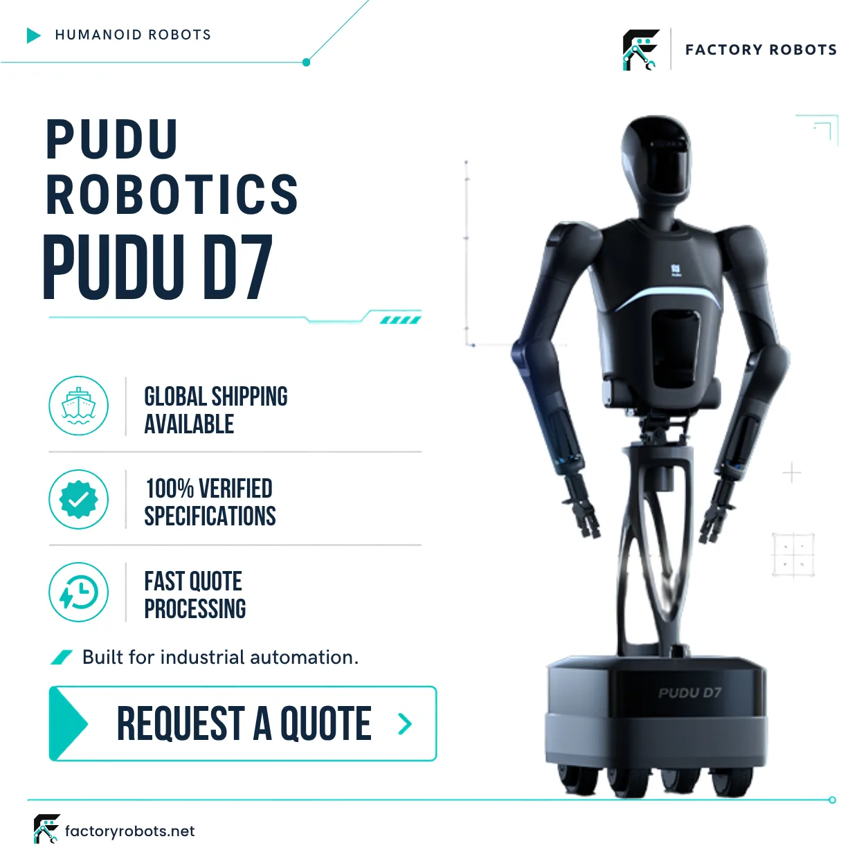 PUDU D7 — industrial semi-humanoid robot — product detail 6