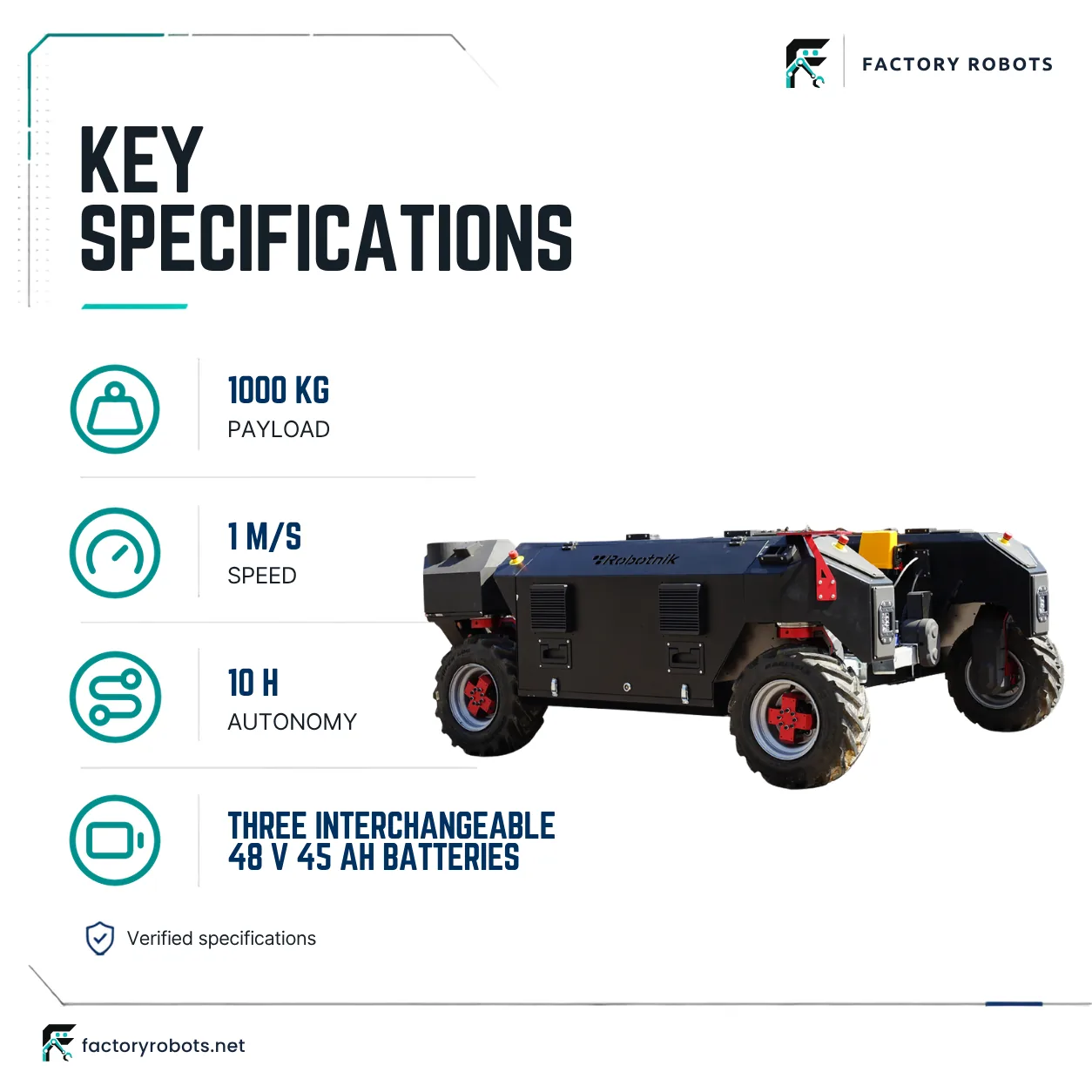 Robotnik RB-FIQUS — autonomous mobile robot — key specifications